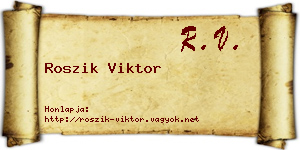 Roszik Viktor névjegykártya